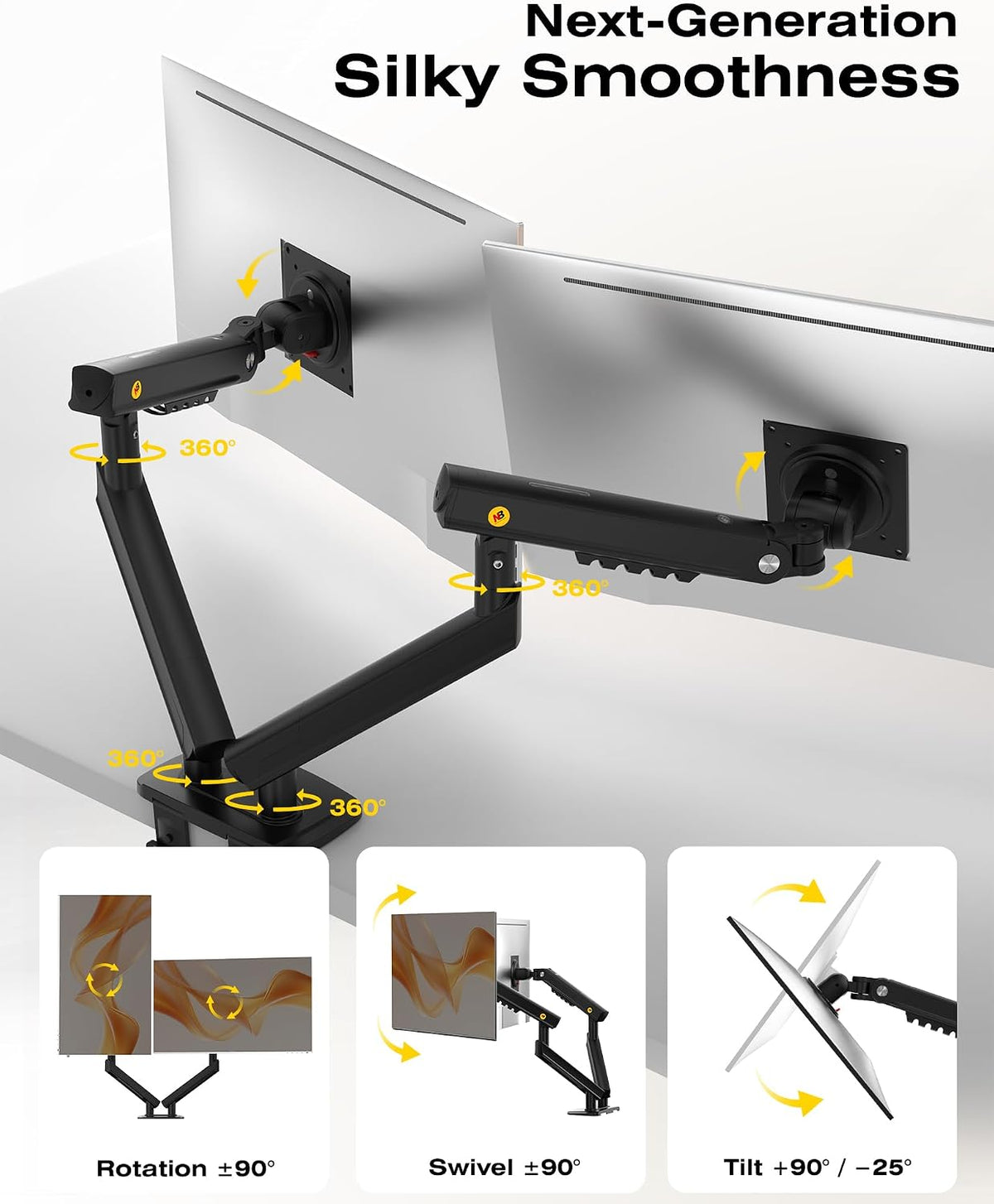 Rack Flexible Ergonómico para 2 Monitores - A5C