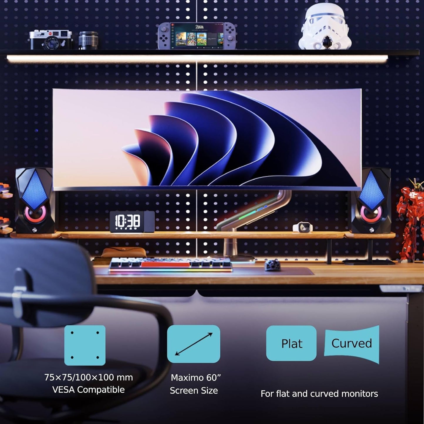 Rack Soporte Gamer Ergonómico para Monitor F5