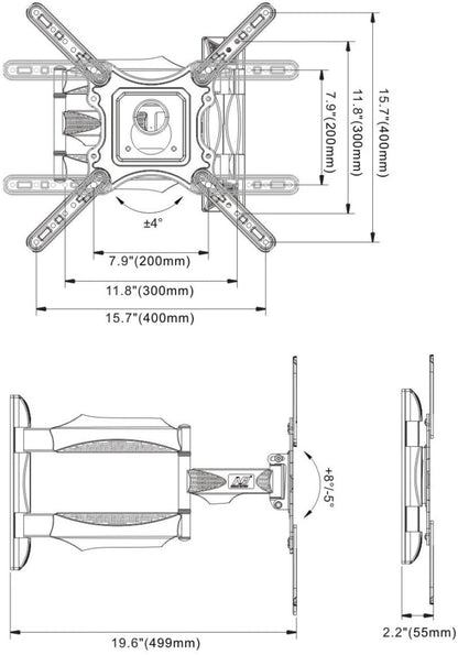 Rack Móvil de Pared para TV 32" a 60" NB P40
