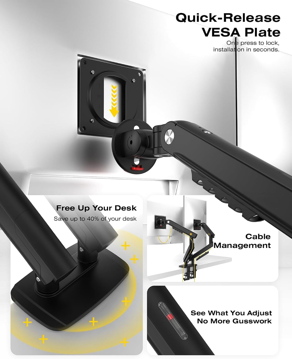 Rack Flexible Ergonómico para 2 Monitores - A5C