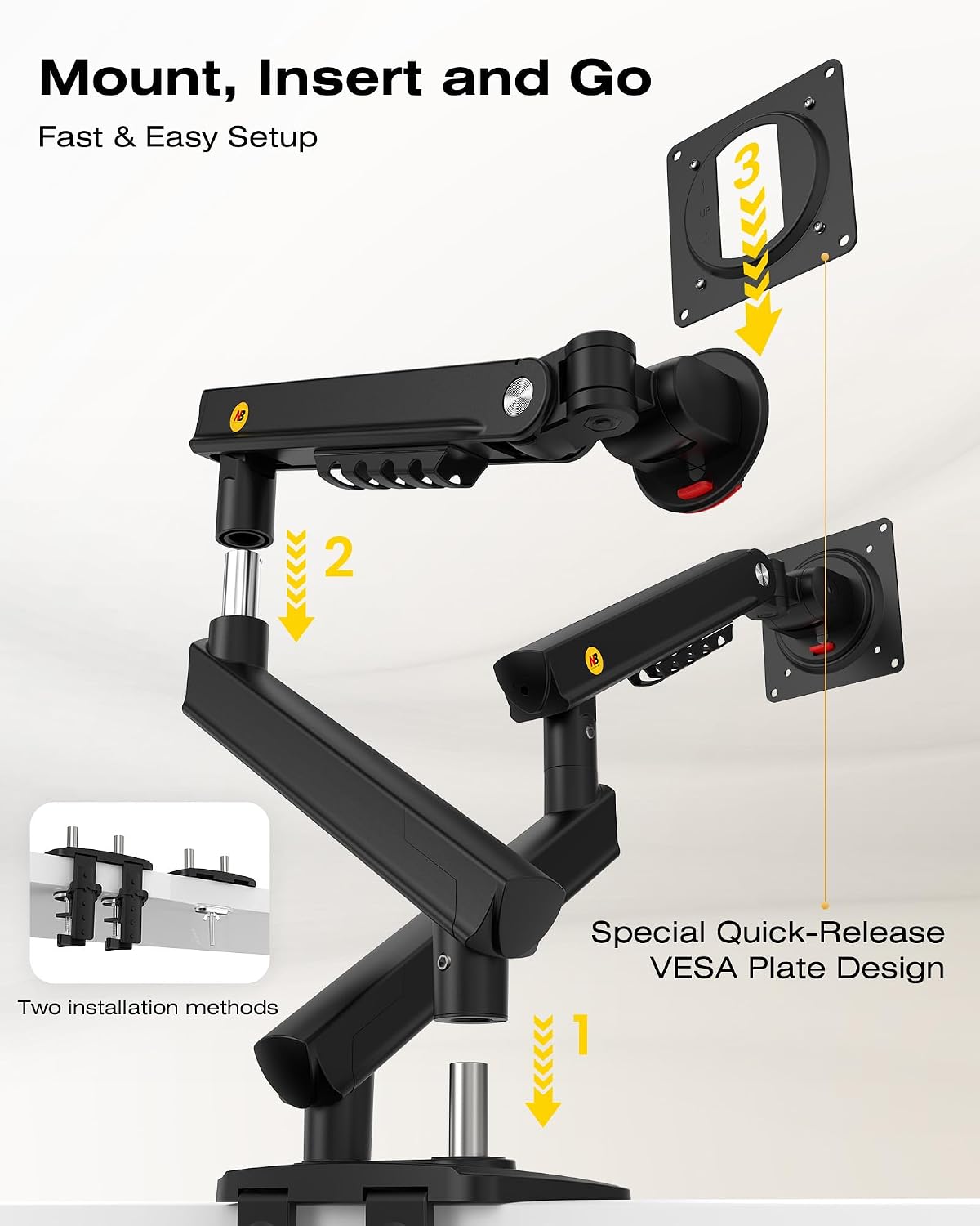 Rack Flexible Ergonómico para 2 Monitores - A5C