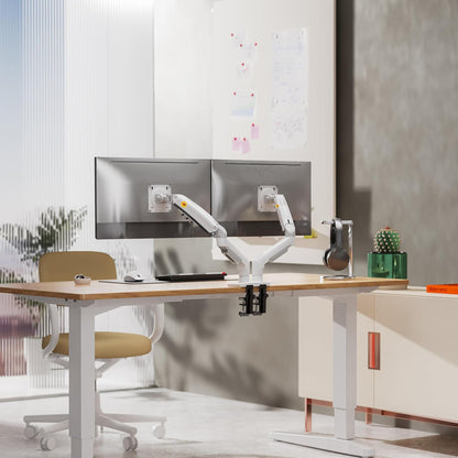 Rack Ergonómico para 2 Monitores F160 Blanco