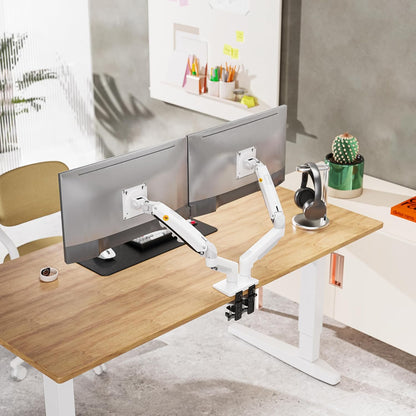 Rack Ergonómico para 2 Monitores F160 Blanco