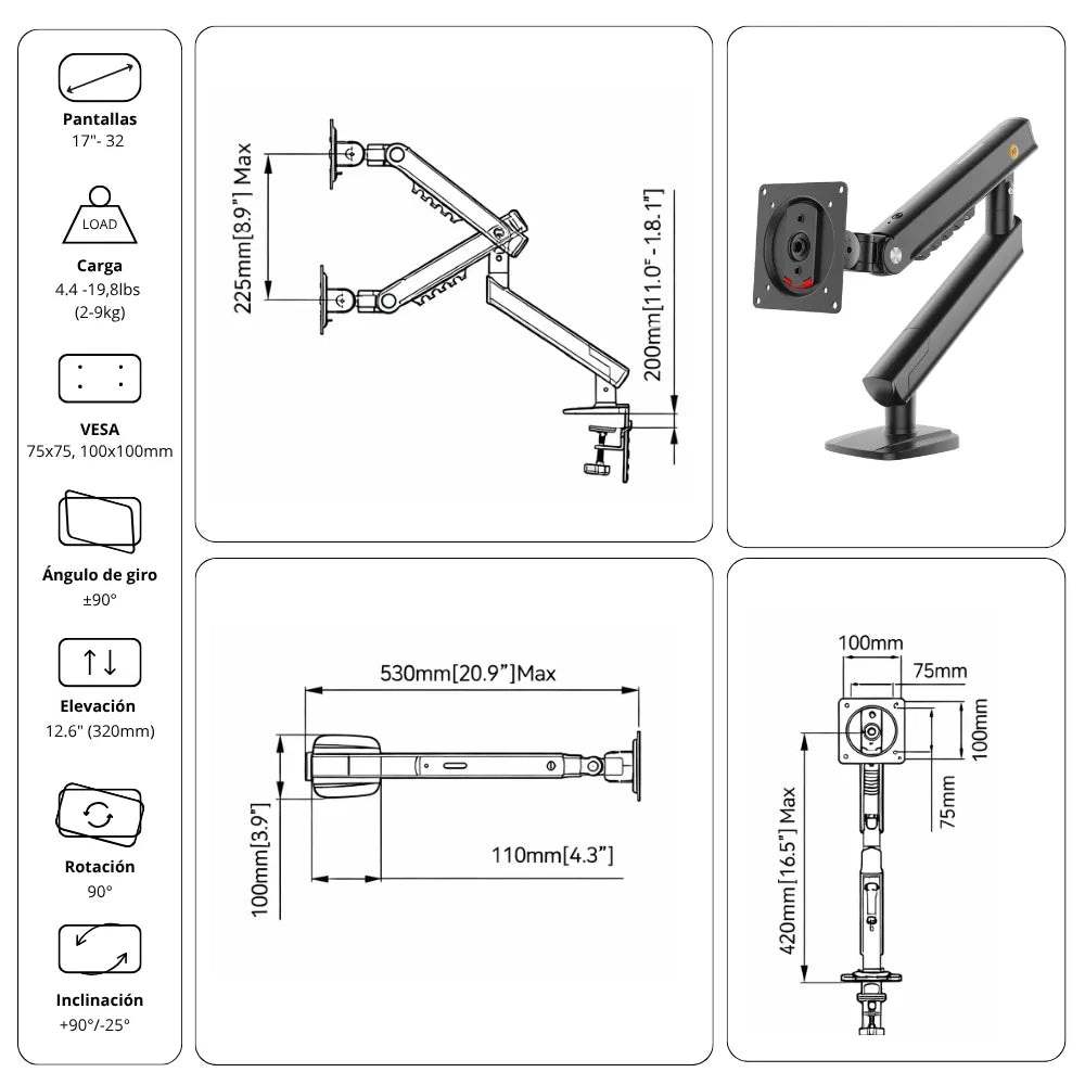 Rack Soporte Ergonómico para Monitor A5