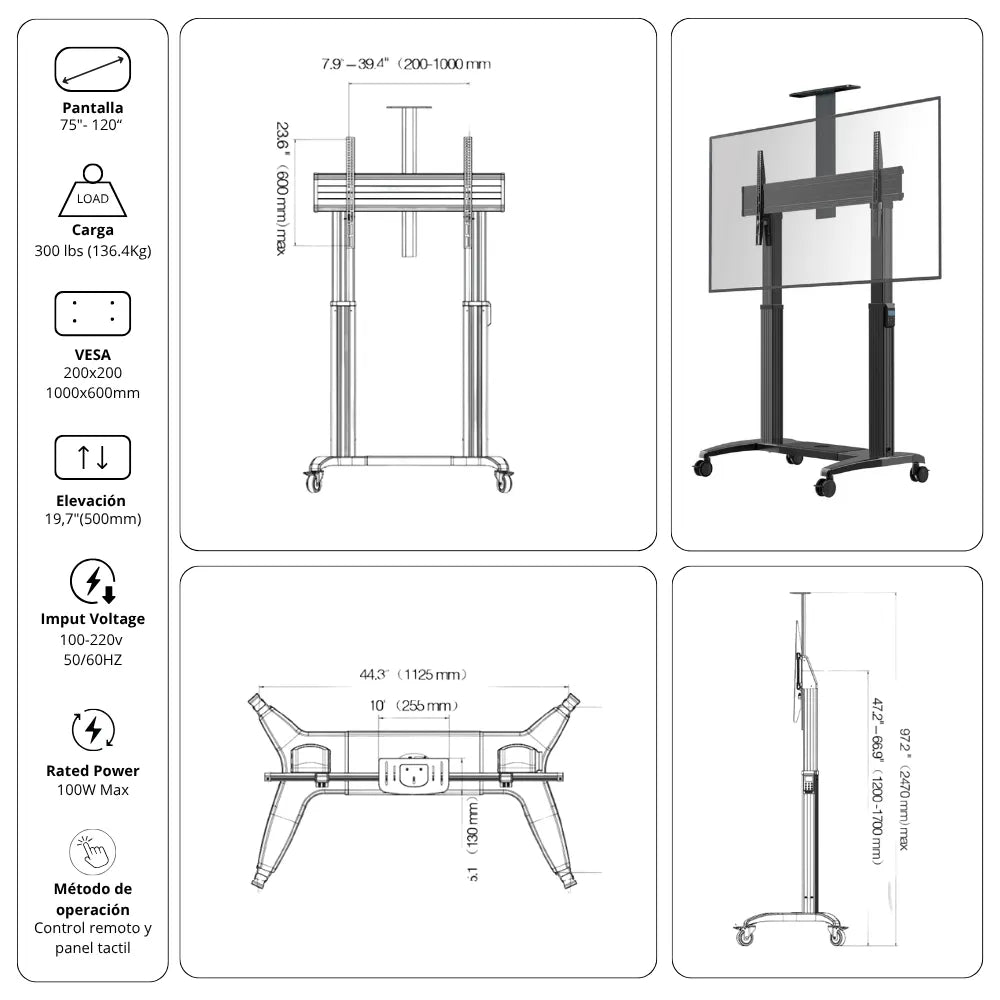 Rack Pedestal Móvil Motorizado A80