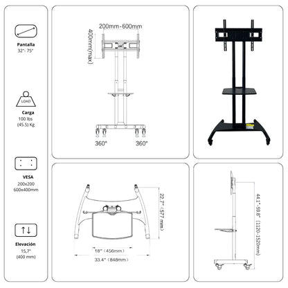 Rack Pedestal Móvil AVA1500