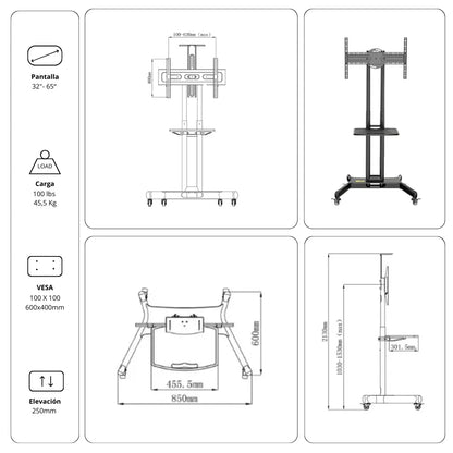 Rack Pedestal Móvil L65X