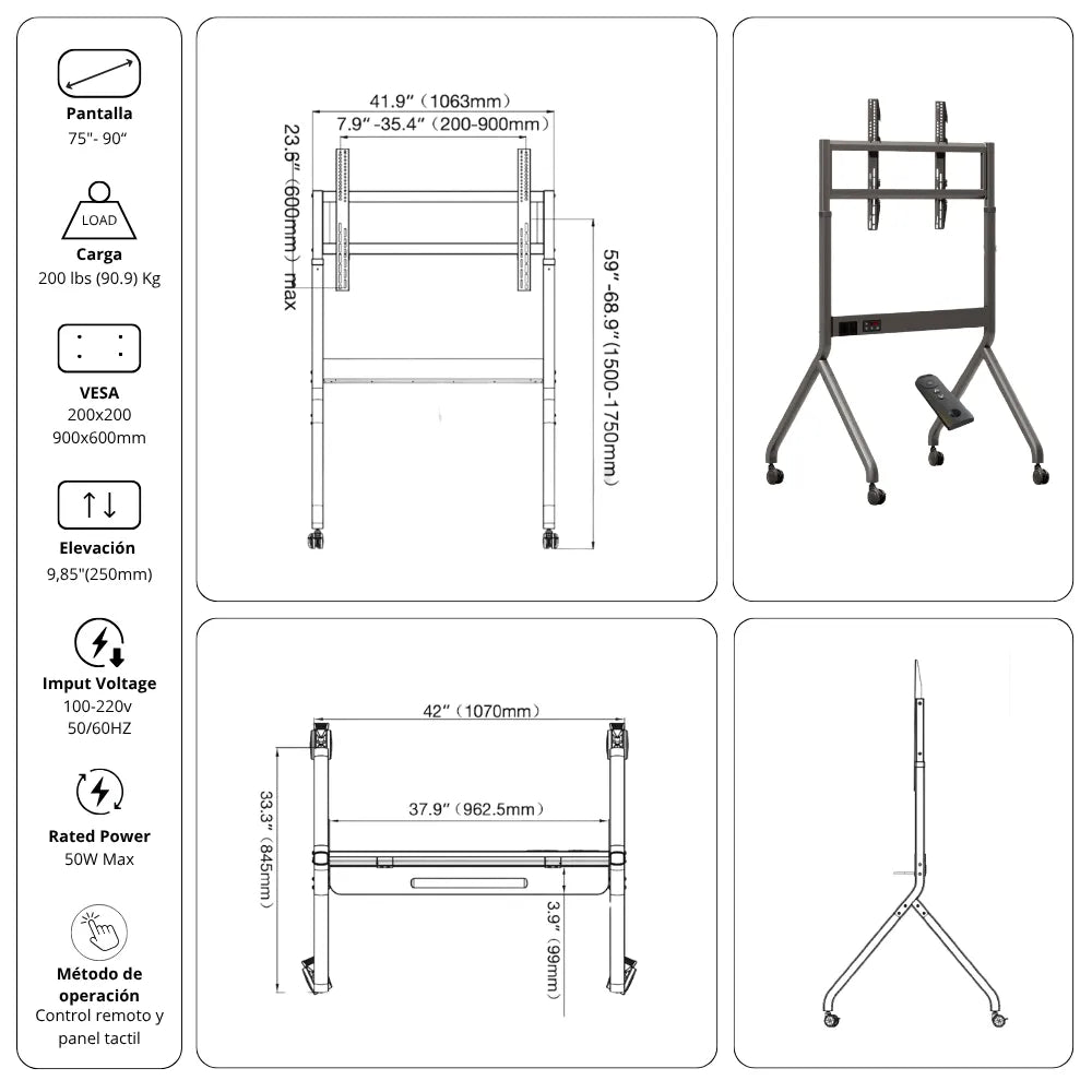 Rack Pedestal Móvil Motorizado P220