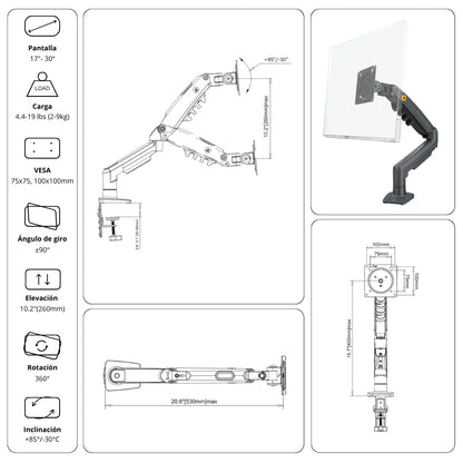 Rack Soporte Ergonómico para Monitor F80