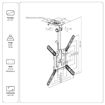 Rack Soporte Ergonómico de Techo para Televisor CM344