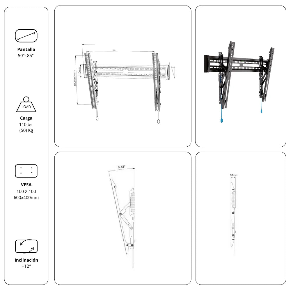 Rack Soporte Ergonómico para Televisor MSC3T
