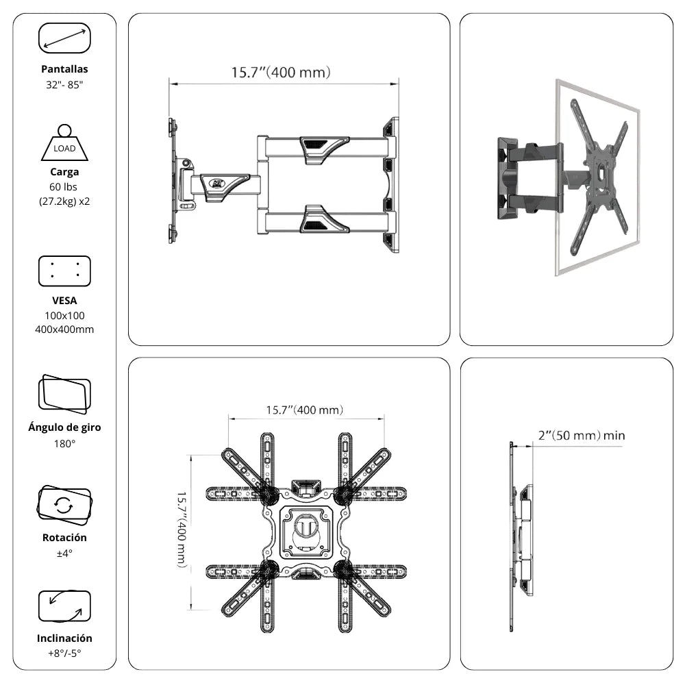 Rack Soporte Ergonómico para Televisor P4