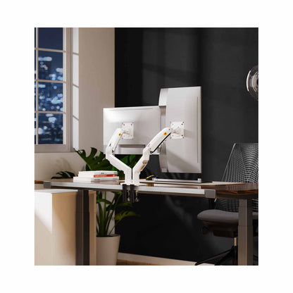 Rack Ergonómico para 2 Monitores F160 Blanco